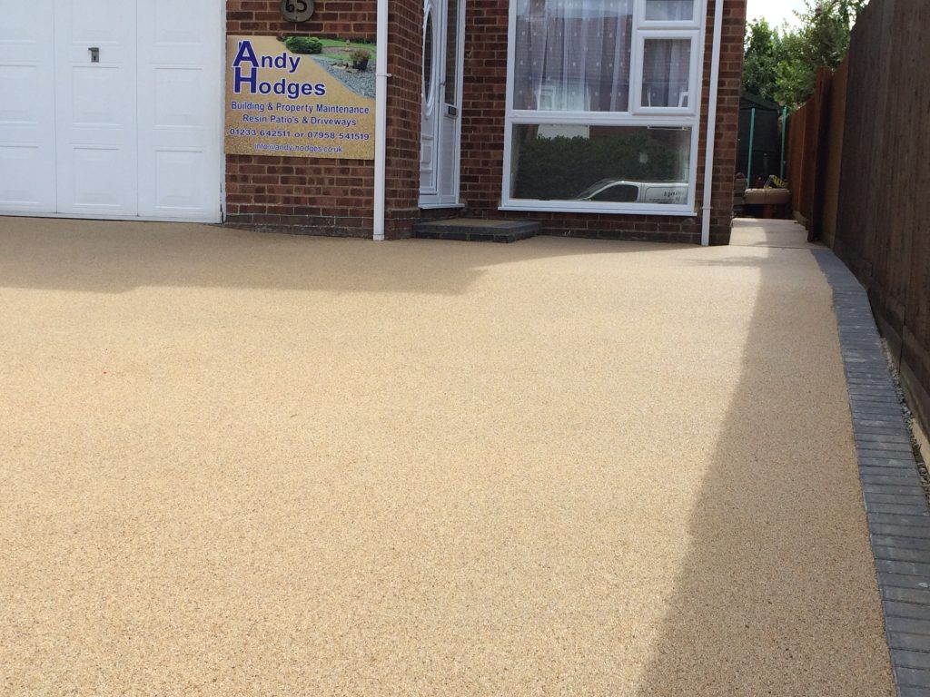 Completed resin coat drive over existing concrete