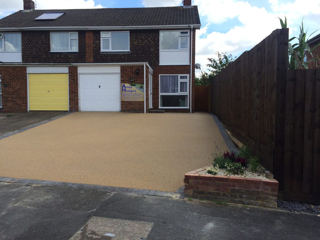 Completed resin coat drive over existing concrete
